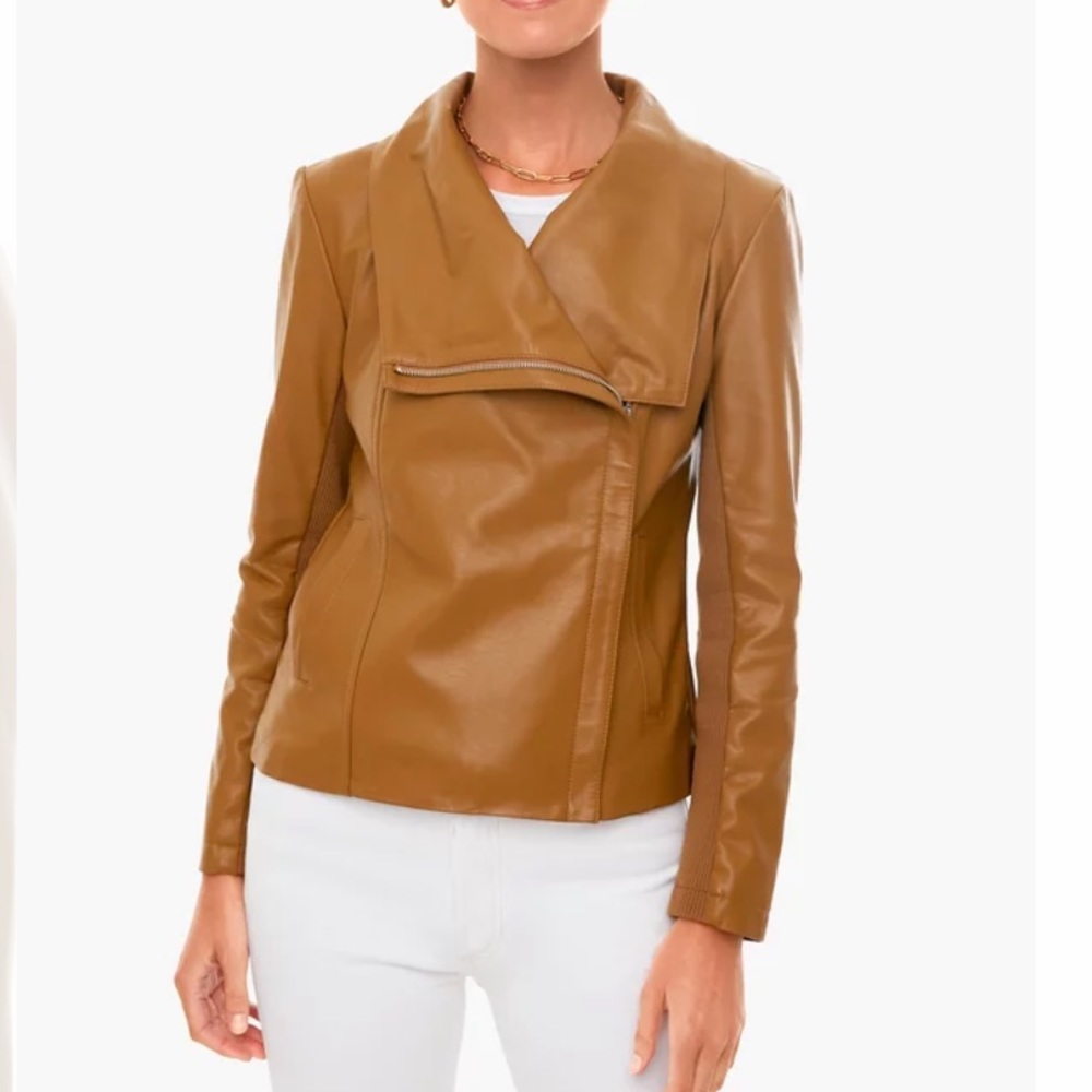 Stitch Fix l BB DAKOTA Up To Speed Faux Leather Moto Jacket in Caramel, 2X
